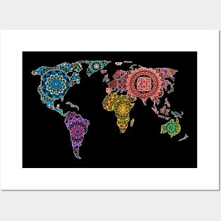 Mandalas Worldmap Posters and Art